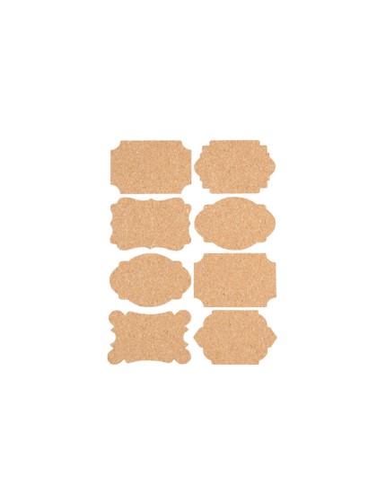 SET OF 8 CORK STICKERS 9CM X 6CM