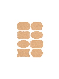 SET OF 8 CORK STICKERS 9CM X 6CM