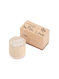 SET OF STAMPS WITH LOVE AND LOVE YOU 