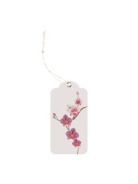 SET OF 12 ORCHIDS LABELS WITH EYELET AND LINK 5.8CM X 3CM