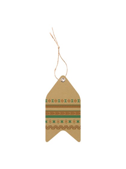 SET OF 12 INDIAN LABELS WITH EYELET AND LINK 5.7CM X 3CM