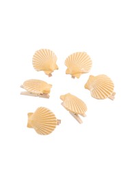 SET 6 CLIPS SAND POLY SHELLS 