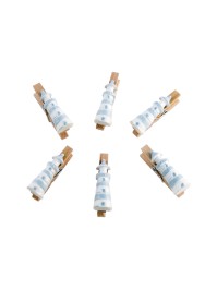 SET OF 6 CLIPS POLY SEA HOUSE  3CM X 1CM