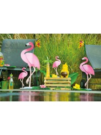 PALM TREE BOTTLE WITH STRAW DIA 8.8CM X 27CM