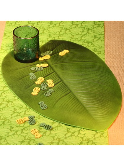 SET 18 ANANAS BOIS JAUNE/VERT A DISPERSER 3.5CM X 1.7CM X 0.2CM