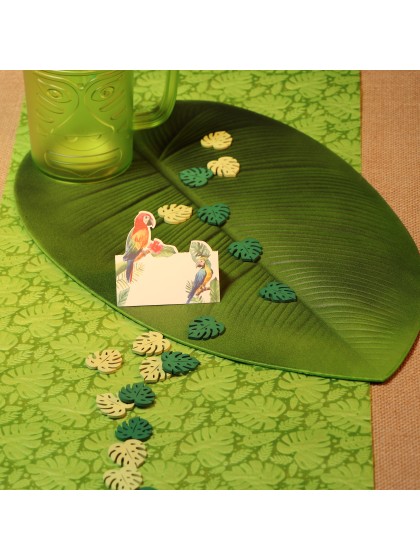 SET 18 FEUILLES PALMIER BOIS A DISPERSER 3CM X 2.6CM X 0.2CM