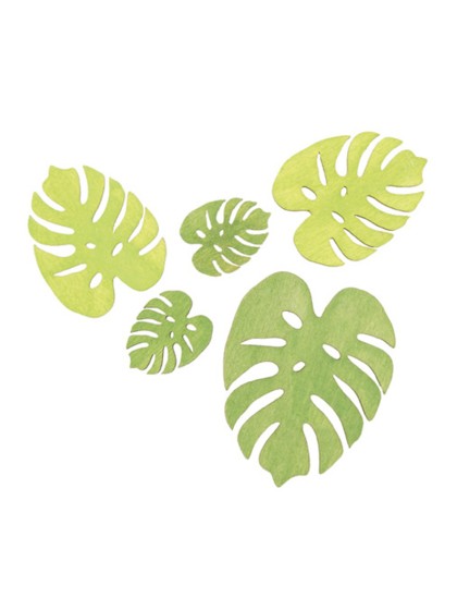 SET 10 WOODEN PALM LEAVES 3.5 CM/6 CM/8 CM