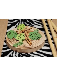 SET 10 WOODEN PALM LEAVES 3.5 CM/6 CM/8 CM