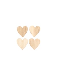 SET 12 COEURS BOIS A DISPERSER 4CM X 0.7CM X 4CM