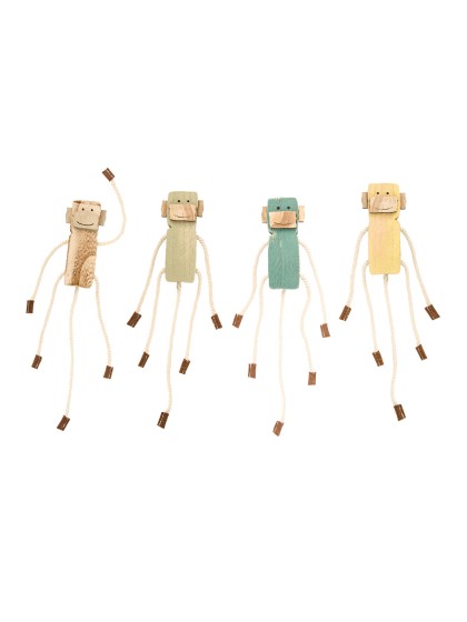 SINGE BOIS A SUSPENDRE 4 COUL ASS 13CM X 4.5CM X 2CM