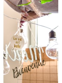 SET 8 HANGING LABELS PRINTED LA VIE EST BELLE 