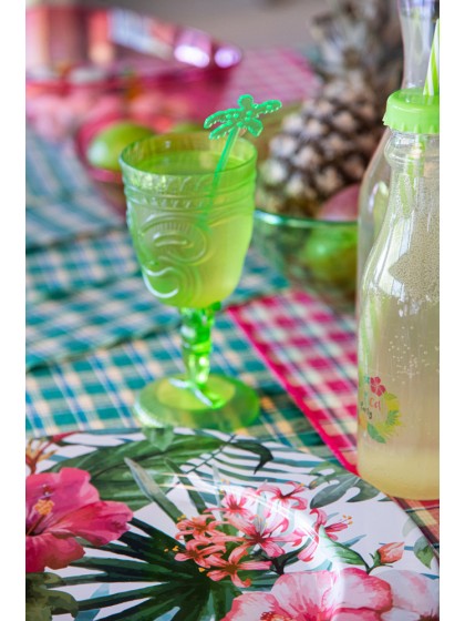 GREEN STRAW BOTTLE 650ML 23.2CM X 7.3CM