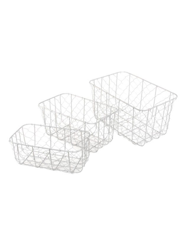 SET 3 PANIERS METAL ANTHRACITE 27.5CM X 17CM X 15CM/24CM X 14.5CM X 12CM/21CM X 11.5CM X 9CM