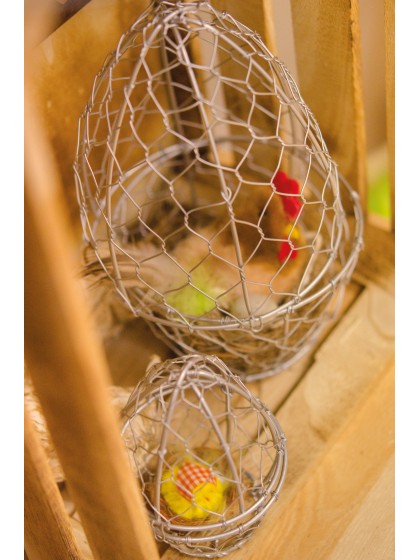 SET 3 DARK GREY METAL EGGS DIA 12CM X 21CM/DIA 10CM X 16CM / DIA 8CM X 11CM