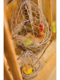 SET 3 DARK GREY METAL EGGS DIA 12CM X 21CM/DIA 10CM X 16CM / DIA 8CM X 11CM