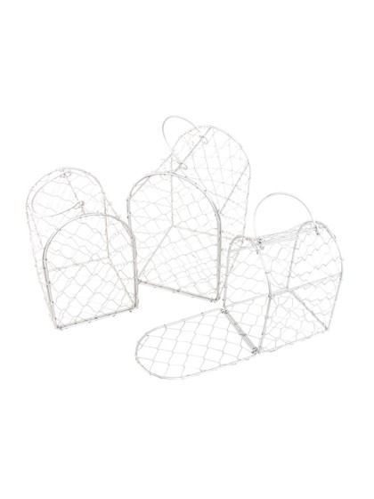 SET 3 CAGES METAL ANTHRACITE 16CM X 13CM X 20CM/13.5CM X 11.5CM X 17CM/11.5CM X 10CM X 14CM