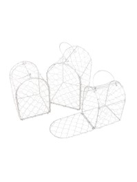 SET 3 DARK GREY METAL CAGES 16CM X 13CM X 20CM/13.5CM X 11.5CM X 17CM/11.5CM X 10CM X 14CM