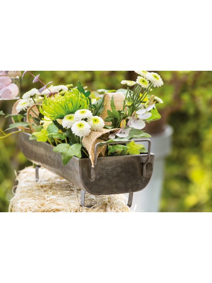 ZINC FEEDING DISH 30CM X 15.5 X 11CM