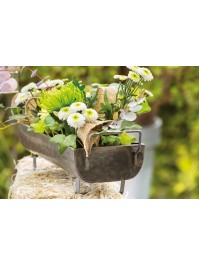 ZINC FEEDING DISH 30CM X 15.5 X 11CM