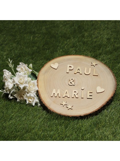 BAG OF 120PCS WOODEN ADHESIVE LETTERS AND NUMBERS 3CM X 2CM