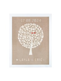 CADRE BOIS ARBRE COEURS 64CM X 82CM