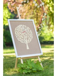 WOODEN FRAME TREE IN HEART 64CM X 82CM