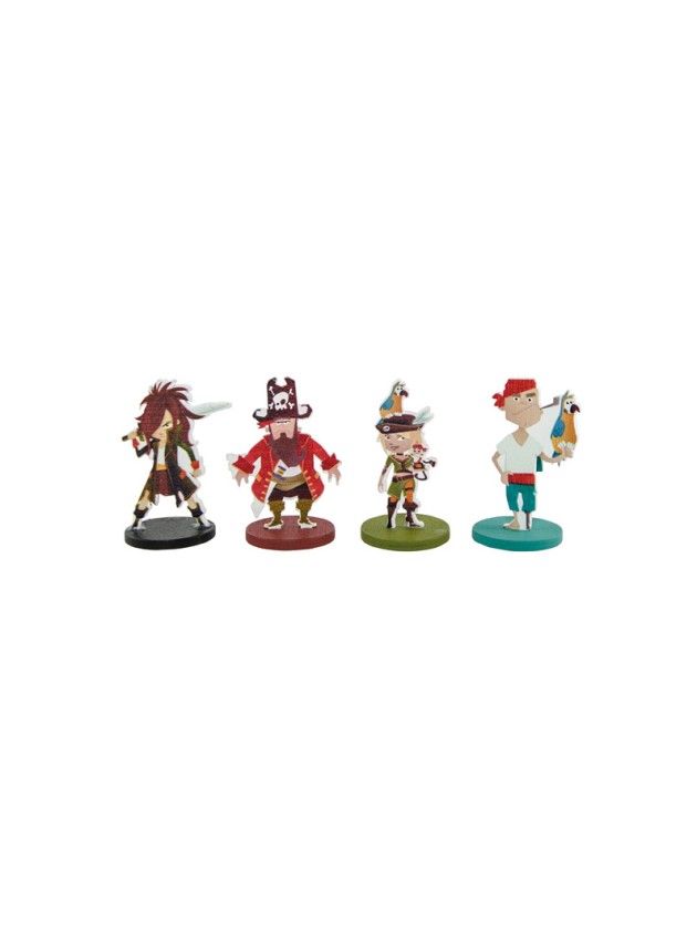 SET 4 MARQUE-PLACES PIRATES 5CM 