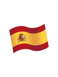 SACHET 16 CONFETTI DE TABLE BOIS DRAPEAU ESPAGNE 3.7CM X 3CM