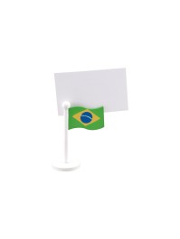 SET 6 MARQUE-PLACES BOIS DRAPEAU BRESIL  8CM