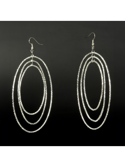 EARRINGS SILVER OVAL 