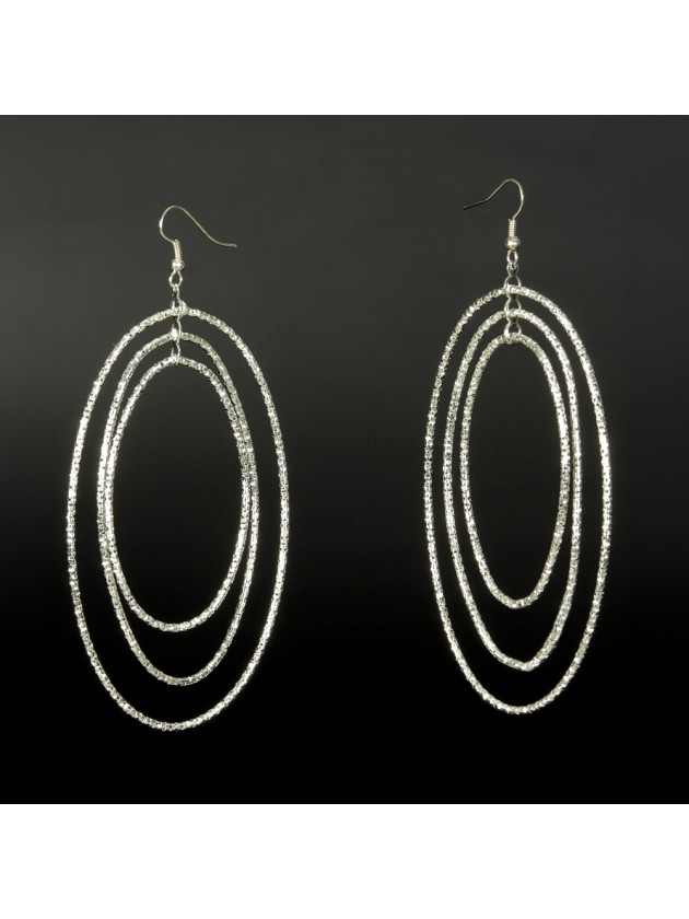 EARRINGS SILVER OVAL 