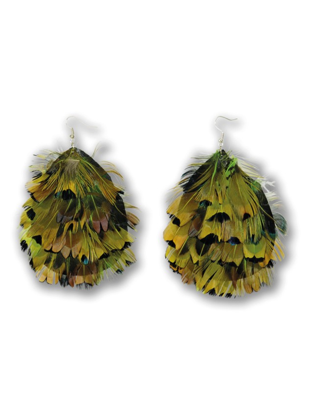 FEATHER EARRINGS 9.5CM