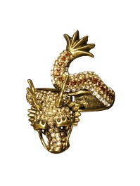 BRACELET DRAGON GOLD WITH RHINESTONES 