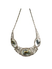 NECKLACE QUEEN SILVER+WHITE STONES 