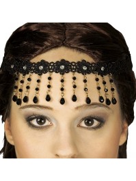 BIJOU DE FRONT DENTELLE + CHAINE NOIR 