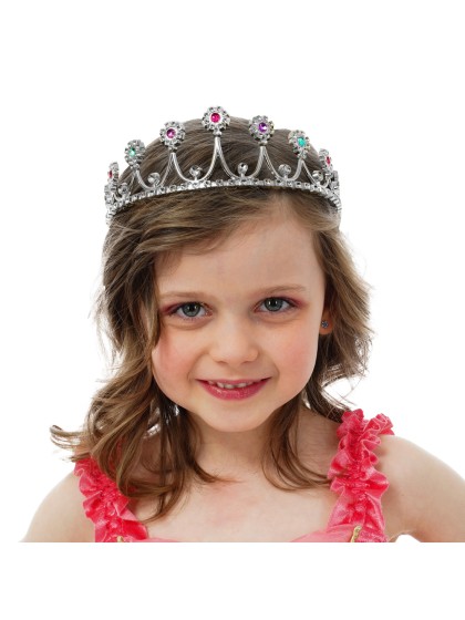 TIARA SILVER WITH STONES 