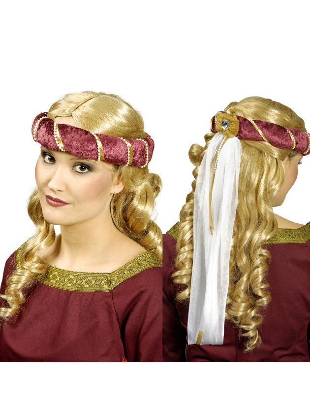 BURGUNDY MEDIEVAL HEADBAND 