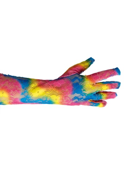 LONGS GANTS EN DENTELLE ARC-EN-CIEL TU