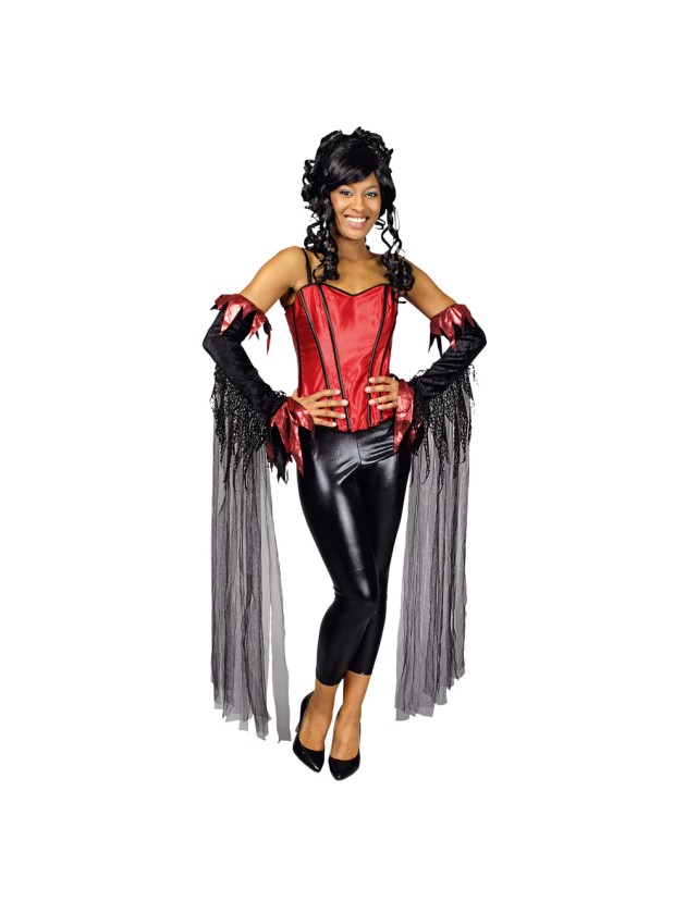 MITAINES SORCIERE DE LUXE NOIR ROUGE TU