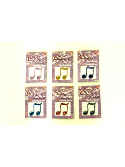 GLTTER STICKER MUSIC NOTES 6ASS 