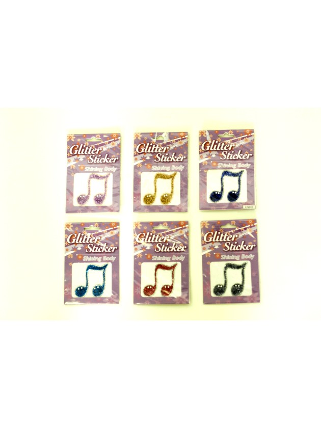 STICKER NOTE DE MUSIQUE, GLITTER ASS 