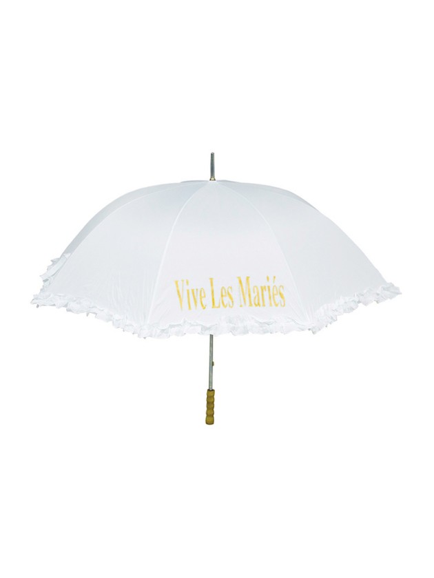 OMBRELLE BLANCHE VIVE LES MARIES 98CM X 120CM
