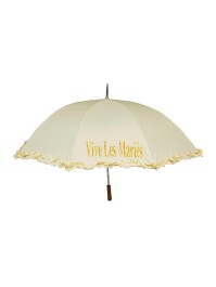 IVORY UMBRELLA VIVE LES MARIES 98CM X 120CM