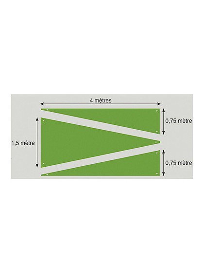 SET OF 3 LIME GREEN TRIANGLE DRAPES 