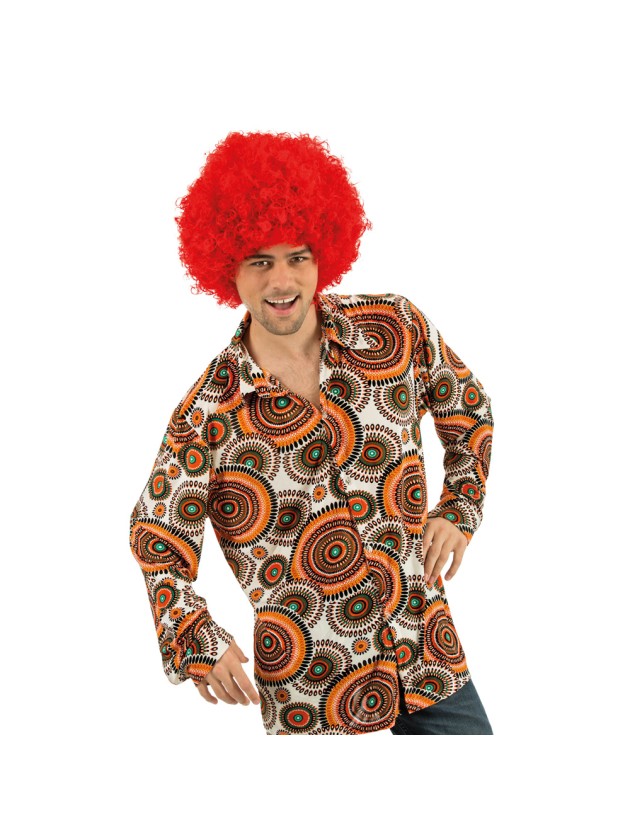 CHEMISE RETRO CERCLE ORANGE XL