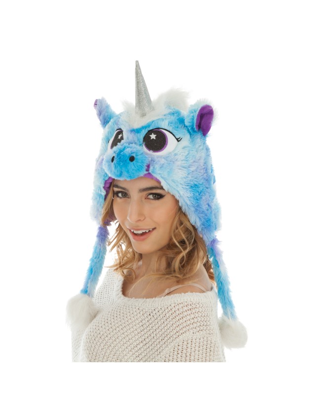 BONNET LICORNE BLEU TU