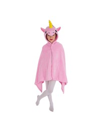 CAPE LICORNE ROSE ENFANT 