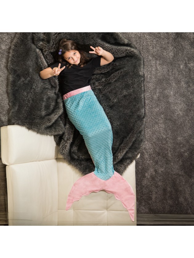 PINK BLUE MERMAID BLANKET 140CM X 70CM