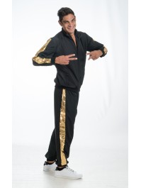 BLACK AND GOLD RAPPER OUTFIT 2 PIECES M