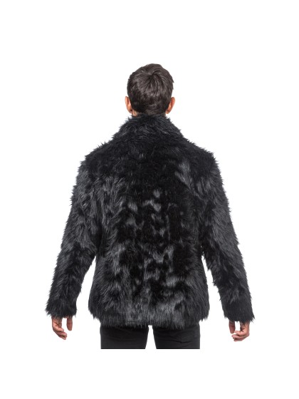BLACK FAKE FUR JACKET XXL